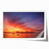 Extra large wall art depicting Tahiti's lush landscape in vibrant greens and blues, printed on rolled canvas.