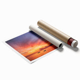 Extra large rolled print of a Tahitian landscape with vibrant green and blue tones, ideal for classy bathroom wall art.