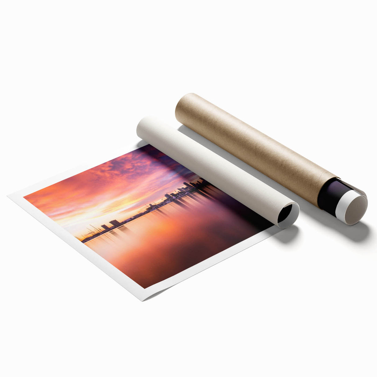Extra large wall art featuring Auckland's oceanic scenery in pastel shades on rolled canvas, ideal for classy bathroom decor.