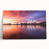 Black and white photo of Auckland skyline on stretched canvas, ideal for kitchen wall art or bedroom ambiance.
