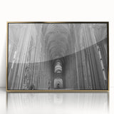 Mid-century modernist art of Canterbury, New Zealand in muted earth tones on a framed acrylic print.