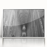 Acrylic print of a serene Canterbury, New Zealand landscape in soft pastel colors, framed in white.