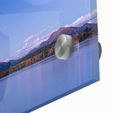 Large abstract wall art of Otago, New Zealand in mid-century modernist style on acrylic glass.