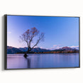 Black and white landscape art painting of Otago, New Zealand on framed canvas, ideal for bedroom wall decor.