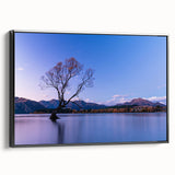 Black and white landscape art painting of Otago, New Zealand on framed canvas, ideal for bedroom wall decor.