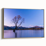Framed canvas wall art featuring a black and white vintage landscape of Otago, New Zealand, ideal for bedroom decor.