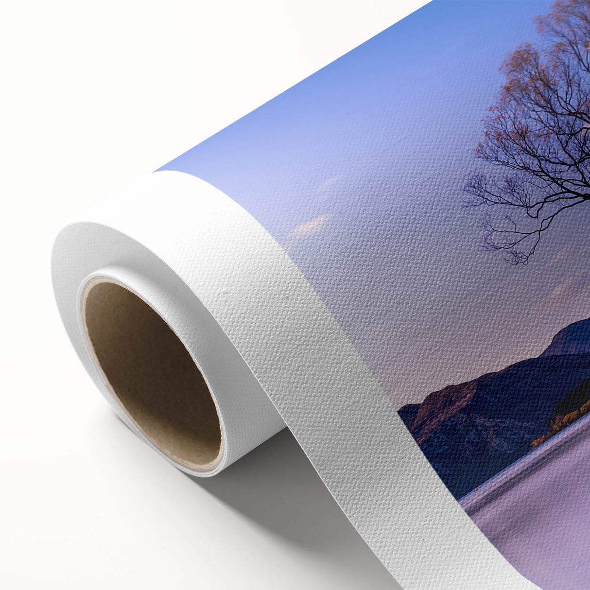Art Deco style poster of Otago, New Zealand scenery on rolled canvas, featuring muted pastel hues.