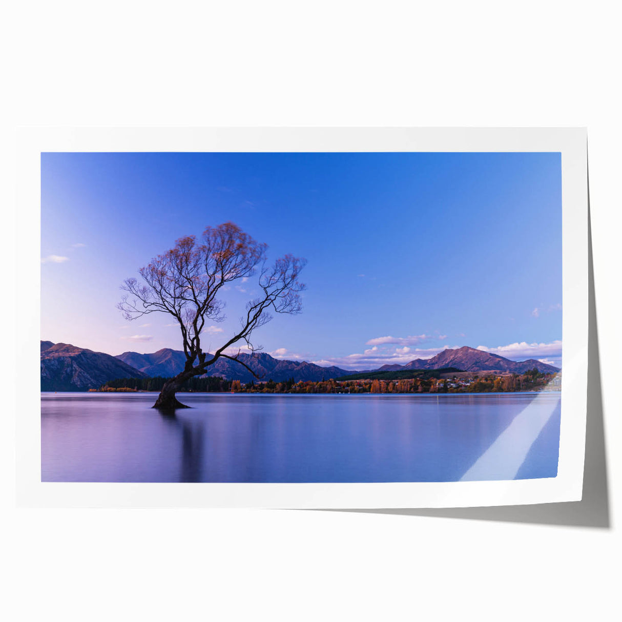 Extra large rolled print of Otago, New Zealand scenery with vibrant green and blue tones, ideal for art wall dining room.