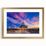 Extra large abstract art print of Buenos Aires with textured design in gold frame, ideal for living room decor.