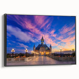 Black and white landscape art painting of Buenos Aires on framed canvas, ideal for bedroom wall art.