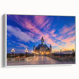 Vintage poster art of Buenos Aires skyline in vibrant colors on a framed canvas, ideal for living room decor.