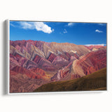 Vintage poster art of an Argentine landscape in colorful hues on a large framed canvas, suitable for living room decor.