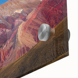 Large abstract wall art featuring a mid-century modernist style Argentine scenery in vibrant hues on acrylic glass.