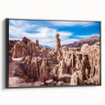 Black and white framed canvas of a Bolivian landscape, ideal for bedroom wall art with a vintage poster style.