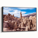 Black and white framed canvas of a Bolivian landscape, ideal for bedroom wall art with a vintage poster style.