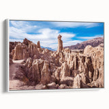 Vintage poster art of a Bolivian landscape on a framed canvas, featuring vibrant colors, ideal for living room decor.