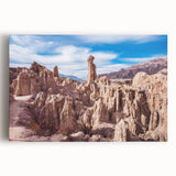 Black and white photograph of Bolivian landscape on stretched canvas, ideal for kitchen wall art.