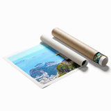 Extra large rolled print featuring a serene Brazilian landscape with lush greenery and floral elements.