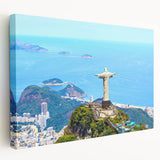 Side view of a stretched canvas featuring a scenic depiction of a South American landscape, ideal for kitchen wall art.