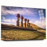 Acrylic print of a large abstract depiction of a South American landscape in muted earth tones.