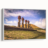 Vintage poster art of a colorful South American scene on extra large framed canvas.