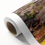 Art deco poster of a Colombian landscape in pastel shades on rolled canvas, ideal for nursery wall art.