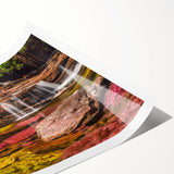 Extra large rolled print featuring line art flowers in neutral tones, ideal for large living room wall decor.