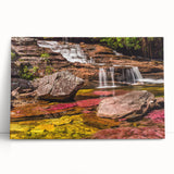 Black and white photo of Colombian landscape on stretched canvas, ideal for kitchen wall art.