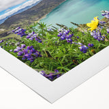 Art deco poster featuring a vibrant, stylized Ecuadorian landscape on rolled canvas, suitable for dining room wall art.