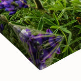 Large art of a black and white landscape painting on stretched canvas depicting the serene Ecuadorian scenery.