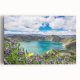 Black and white stretched canvas of Ecuadorian landscape, ideal for kitchen wall art.