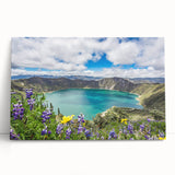Black and white stretched canvas of South America's scenic landscape, ideal for kitchen wall art.