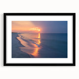Colorful abstract art print of a textured Alabama scenery, in a large black frame with mat, ideal for living room decor.