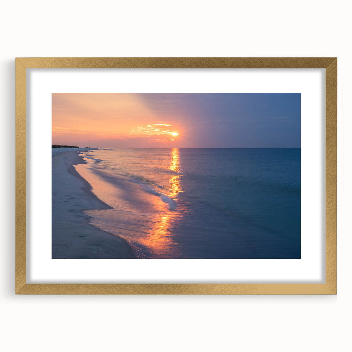 Extra large abstract art print of a textured Alabama landscape in muted earth tones on a framed canvas.