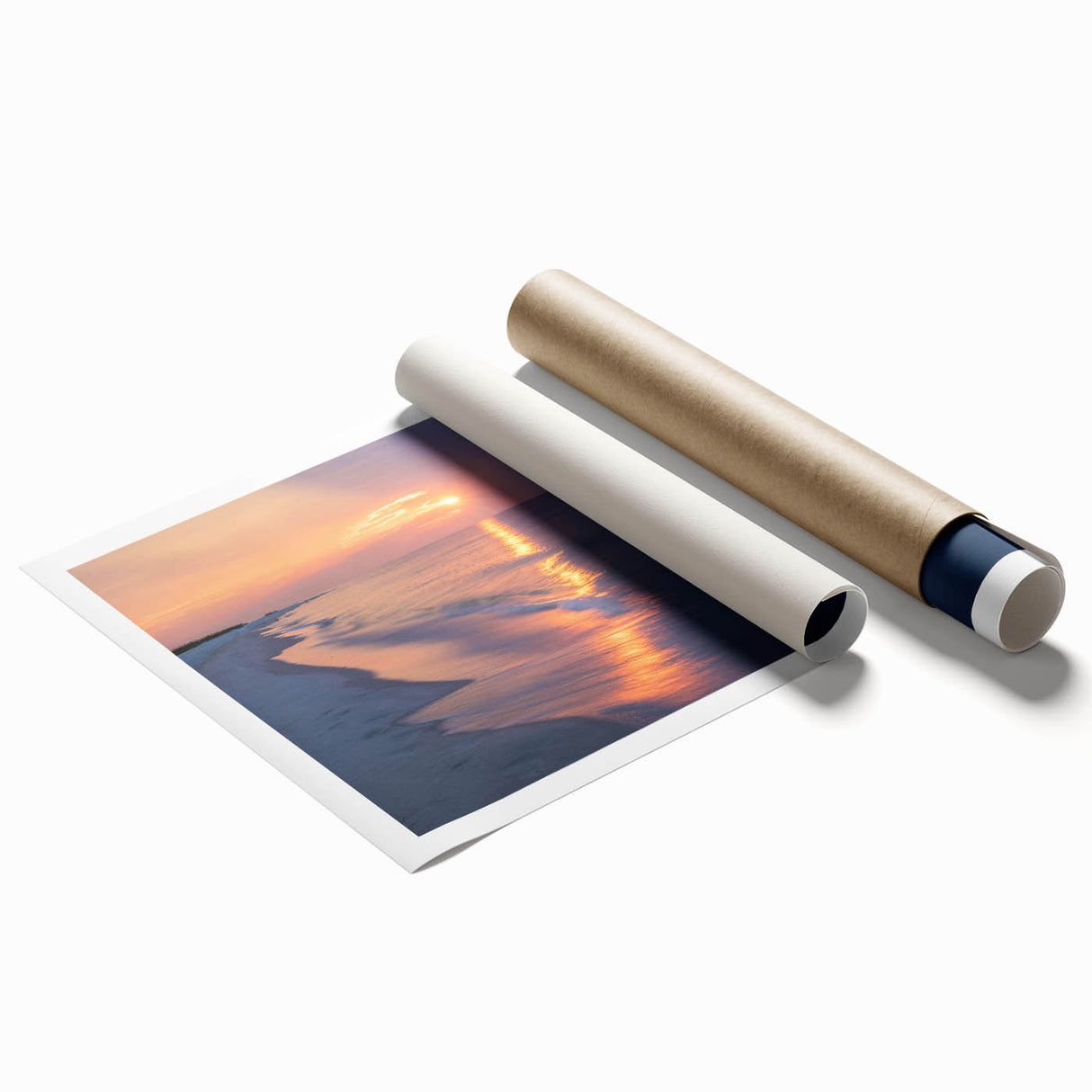 Extra large rolled print of Alabama scenery with floral elements in soft pastel shades.