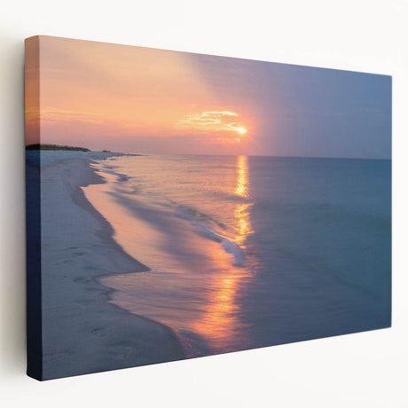 Large canvas print of an Alabama landscape in muted green and blue tones, ideal for kitchen wall art.