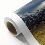 Art Deco poster of Denali, Alaska, featuring muted earth tones on rolled canvas, ideal for nursery wall art.