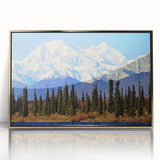 Large art print of an Alaskan landscape in muted earth tones on a framed acrylic, ideal for modern art wall decor.