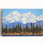 Black and white photo of Alaska scenery on large stretched canvas, ideal for kitchen wall art.