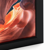 Extra large framed canvas featuring a textured depiction of Antelope Canyon in Arizona, with a palette of rich, earthy tones.