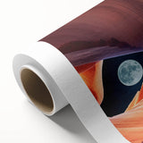 Art Deco style poster of Arizona Antelope scenery on rolled canvas, featuring earth tones, ideal for nursery wall art.