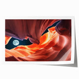 Antelope Canyon in Arizona depicted on extra large rolled canvas, showcasing orange and red rock formations.