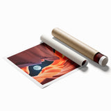 Antelope Canyon landscape in Arizona on rolled print, showcasing earthy red and orange tones.