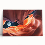 Black and white image of Antelope Canyon on stretched canvas, ideal for kitchen wall art or bedroom ambiance.