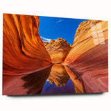 Large abstract wall art of Arizona's Coyote Buttes in muted earth tones on acrylic glass.