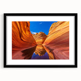 Extra large framed abstract print of Arizona's Coyote Buttes in vibrant, textured colors, ideal for living room decor.
