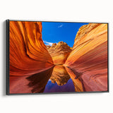 Black and white framed canvas of Coyote Buttes in Arizona, ideal for bedroom landscape art.