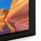 Extra large framed canvas of Coyote Buttes in Arizona, featuring textured, colorful art with black outlines.