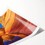 Extra large wall art featuring line art flowers over a desert landscape in muted earth tones, rolled print format.