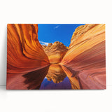 Black and white photo of Arizona's Coyote Buttes on a large stretched canvas, suitable as kitchen wall art or bedroom decor.